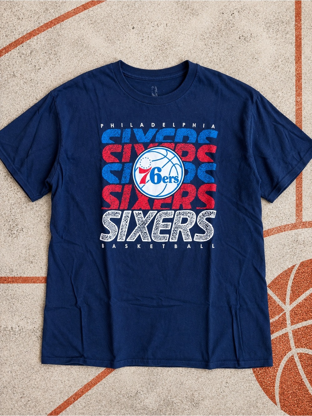 Philadelphia 76ers Sixers NBA Basketball Graphic T-Shirt Navy XL